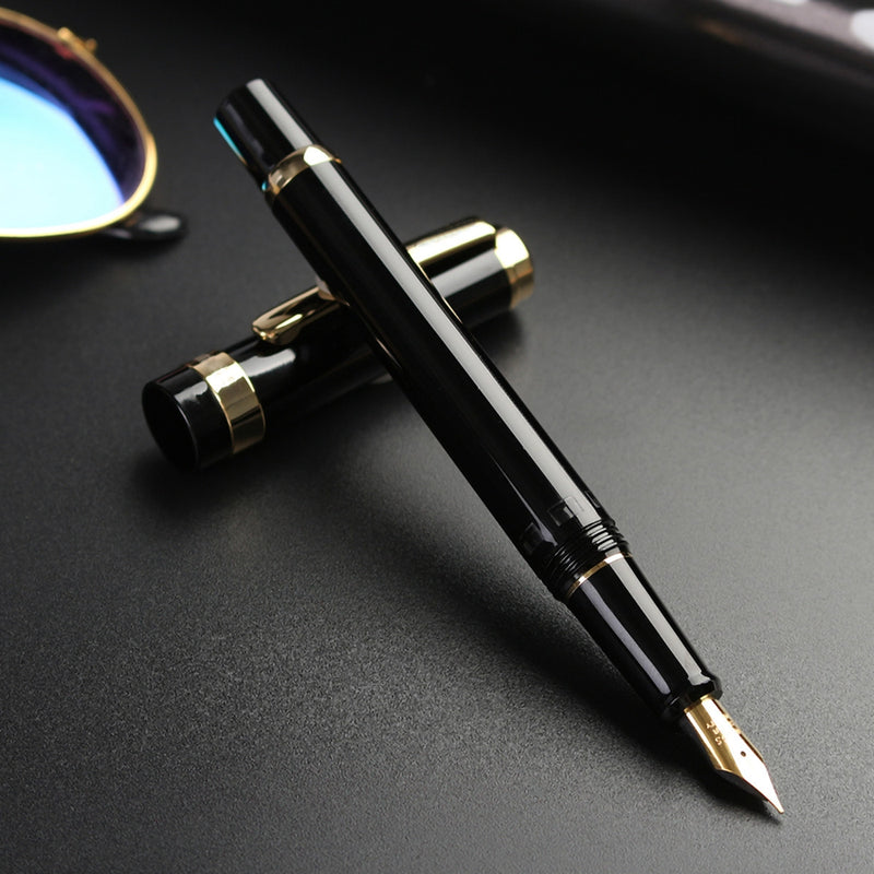Luxury Wingsung 698 Piston Fountain Pen 0.5mm Softer Nib Unique Writing Ink Pens Supplies