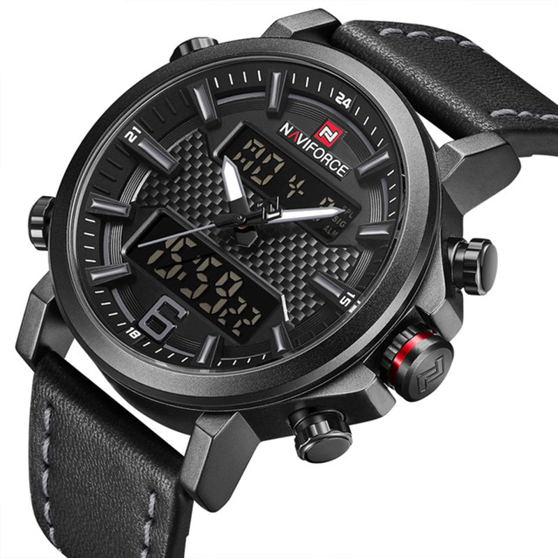 NAVIFORCE 9135 Dual Display Digital Watch Luminous Display Alarm Calendar Outdoor Sport Watch