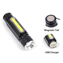 Elfeland  T6 2000LM 3Modes Magnetic Tail Rechargeable Zoomable LED Flashlight