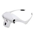 Headband Magnifier Glasses Hands Free Head Mount Magnifying Glasses USB LED Light W/ 1.0/1.5/2.0/2.5/3.5X Lense