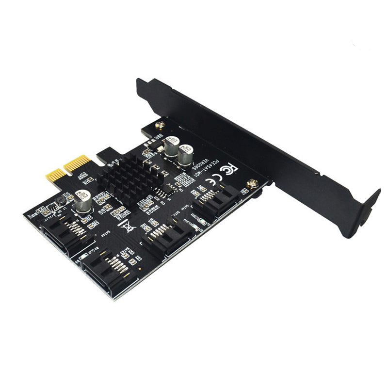 ITHOO PCE6SAT-M01 4 Ports SATA3.0 SSD PCI-E Expansion Card 6Gbps IPFS Hard Disk Adapter for Desktop Computer