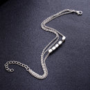 Trendy Sterling Silver Plated  Beads Anklet Barefoot Sandals Foot Chain for Women