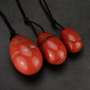 3Pcs Drilled Natural Smokey Quartz Crystal Yoni Egg With Storage Pouch Cords Manual Massager