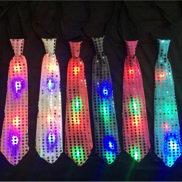 Fashion LED Glowing Tie Dance Party Bar Stage Glowing Flashing Tie Prop