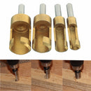 4pcs Titanium Plug Cutter Set 6-16mm Hole Saw Cutter Wood Drills for Woodworking