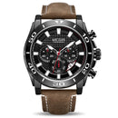 MEGIR 2094 Luxury Leather Band Calendar Luminous Men Wrist Watch Quartz Watch