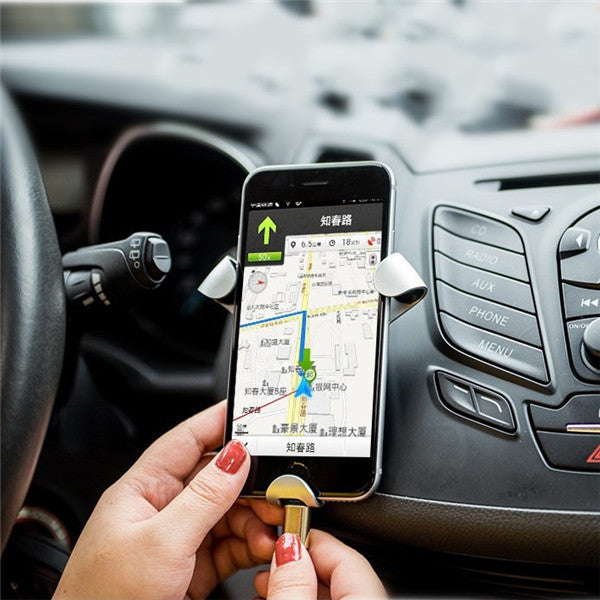 Novel Triangle Fixator Car Air Vent Holder Gravity Linkage Phone Bracket for iPhone Samsung Xiaomi