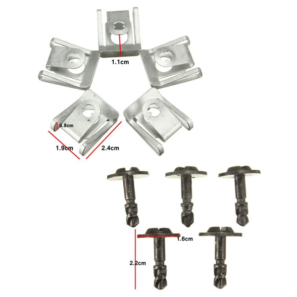 5Sets Engine Gear Box Transmission Cover Clips Fasteners Clamps For BMW E39 7 E38