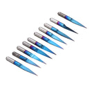 Drillpro 10pcs 0.1/0.2/0.3/0.4mm 10 Degree Flat Bottom PCB Engraving Bit Blue NANO Coated Carbide CNC Router Tool
