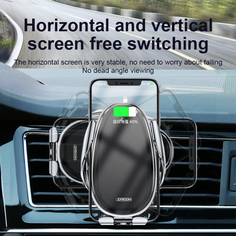 Joyroom 15W Qi Wireless Charger Infrared Smart Sensor Air Vent Dashboard Car Phone Holder Car Mount for 4.0-6.5 Inch Smart Phone for Samsung Galaxy Note 10 for iPhone 11