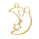 12pcs Gold Key Open Bezel Pendant Zinc Alloy UV Resin Frame Crafts DIY Pendant