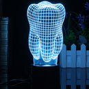 3D Illuminated Illusion Color Changing Touch Switch Tooth LED Desk Night Light Lamp Xmas Gift