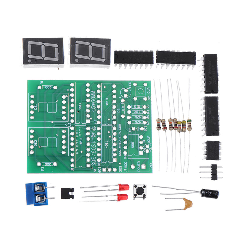 10pcs 30-60 Seconds Watch Timer Kit DIY Components PCB Circuit Board Electronic Production Training Parts