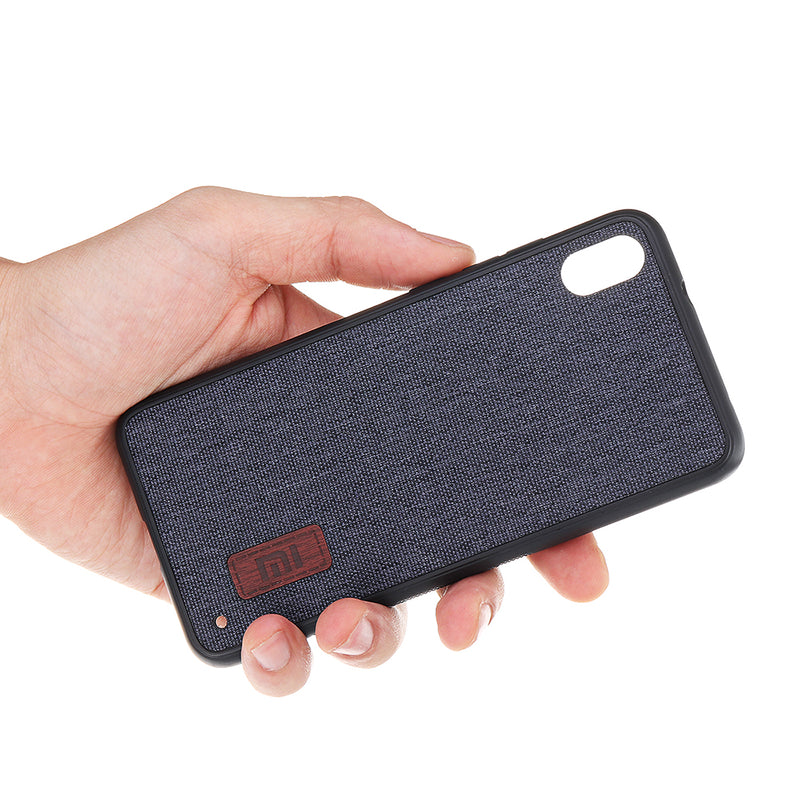 Bakeey Luxury Fabric Splice Soft Silicone Edge Shockproof Protective Case For Xiaomi Redmi 7A 5.45 inch