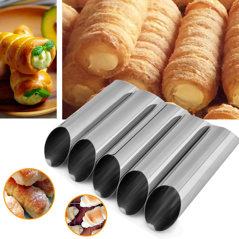 Stainless Steel Cylinder Shape Mold Croissant Roll Bread Baking Tool