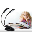 Double heads 10 LED Clip Table Light 3 Modes Dimming Battery powered Desk Lamp for Reading working