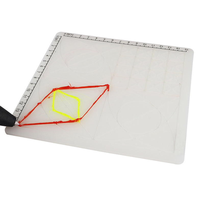 C-Type White Silicone Design Mat with Basic Template + Insulation Silicone Finger Caps Kit 3D Printing Pen Drawing Tools