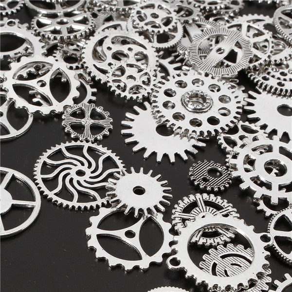 60-70Pcs Steampunk Altered Art Craft Cyberpunk Gear Wheels Decoration Part