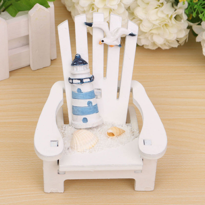 Mediterranean Style Wooden Mini Chairs Desktop Ornaments Home Garden Decoration Furnishings