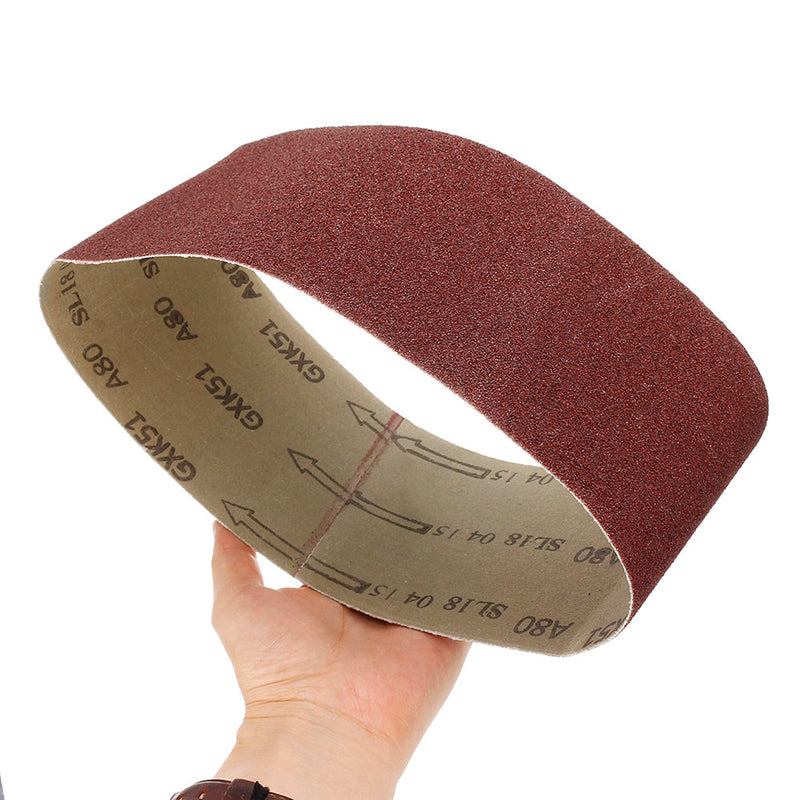 80 Grit Sanding Belt 610x100mm 4x24 Inch Ring Abrasive Aluminium Oxide For Sanders