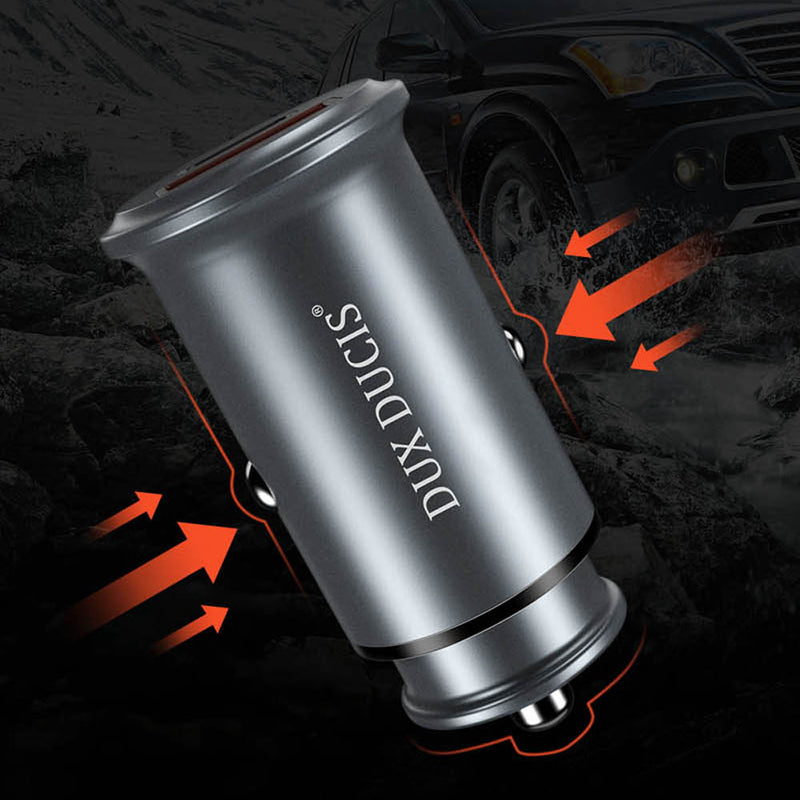 DUX DUCIS 36W QC3.0 PD Dual USB Fast Charging USB Car Charger with 18W 2.4A Data Cable For iPhone XS 11Pro Huawei P30 Pro Mate 30 5G