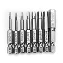 Broppe 8pcs 50mm H1.5-H8 Hex Head Screwdriver Bit 1/4 Inch Hex Shank Magnetic Screwdriver Bits