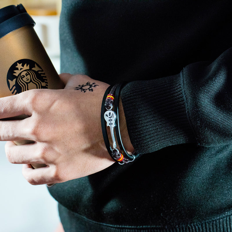 Punk Men's Leather Multi-layer Woven Leather Rope Bracelet