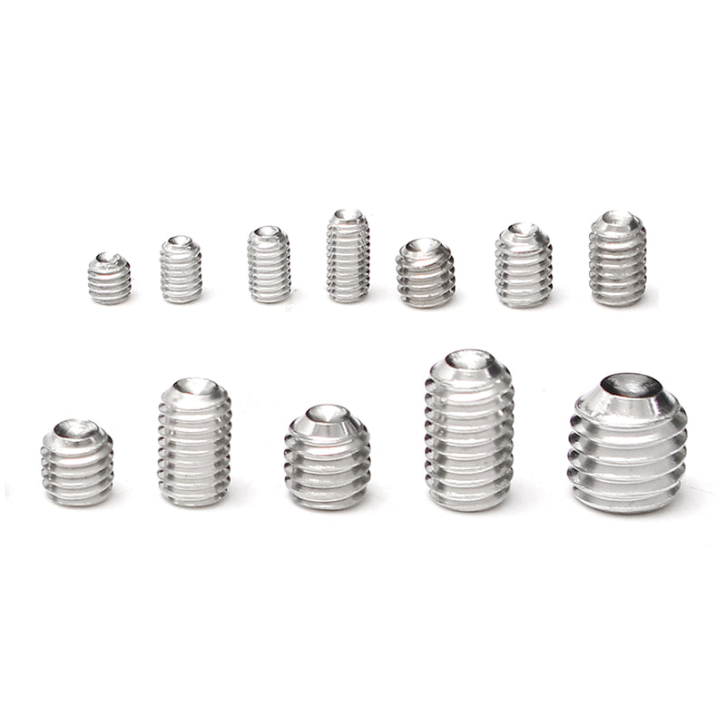 Suleve MXSS3 240Pcs M3/M4/M5/M6/M8 Stainless Steel Hex Allen Grub Screw Socket Flat Point Set Screws Wrench Assortment Kit