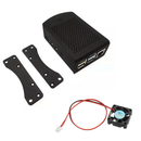 Black Aluminum Alloy Case with Cooling Fan Protective Shell Metal Enclosure fit for Raspberry Pi 4 Model B