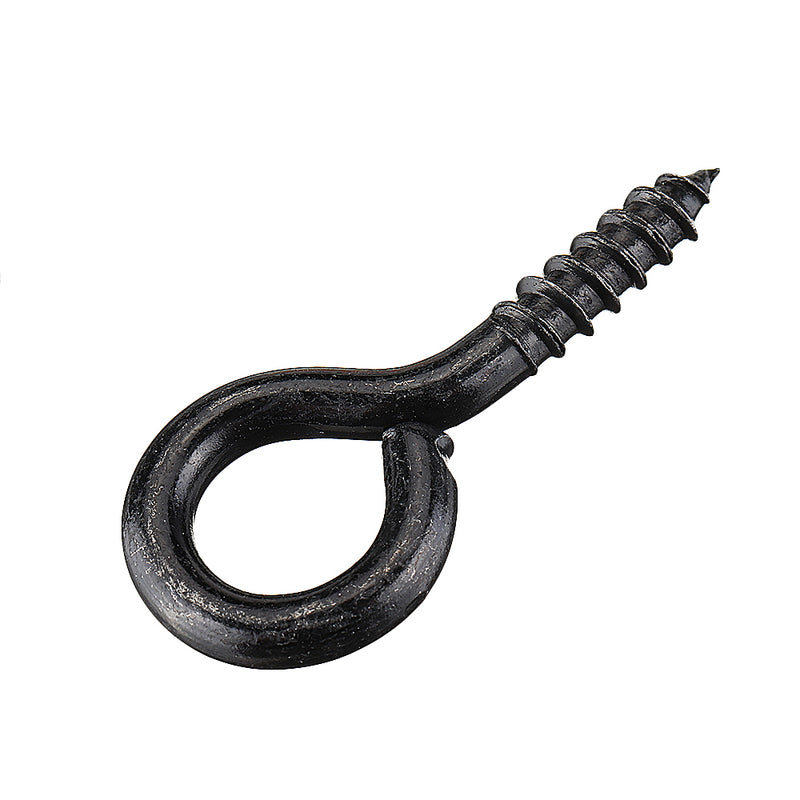 44Pcs Screw Eyes Zinc Plated Self Tapping Thread Eye Bolt Ring Hooks With Expansion Pipe Black