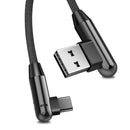 CAFELE Nylon Weave L-type Type-C 2.1A LED Lighting Fast Charging Data Cable for Samsung Xiaomi