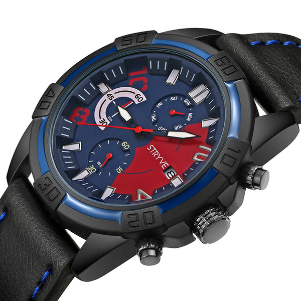 STRYVE S1001 Fashion Chrono Time Date Display Stopwatch Men Sport Quartz Watch