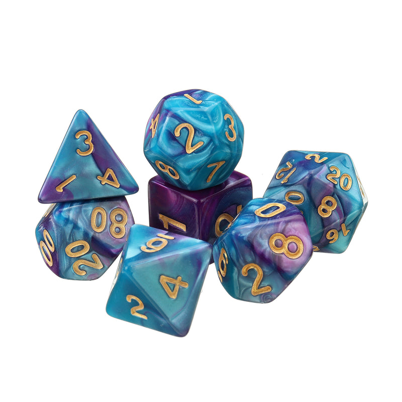 42Pcs 6Set Acrylic Polyhedral Dice Multi-side Dice Set With Bag For DND RPG MTG Role Playing Board Game