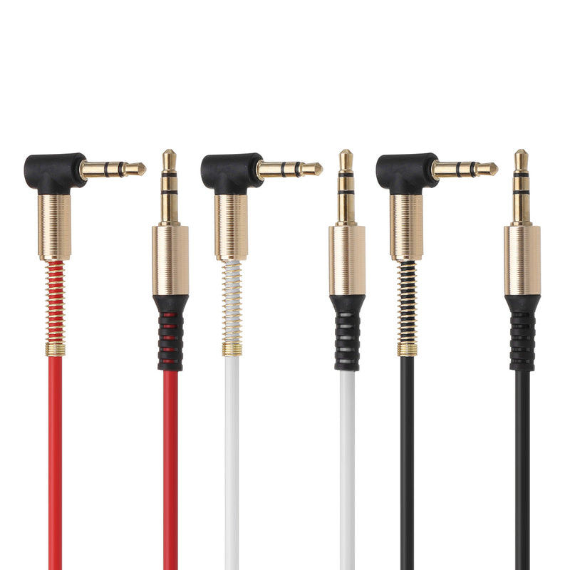 3.5mm Male to Male Coiled Stereo Audio Cable Copper Cable for Phone Speaker Tablet