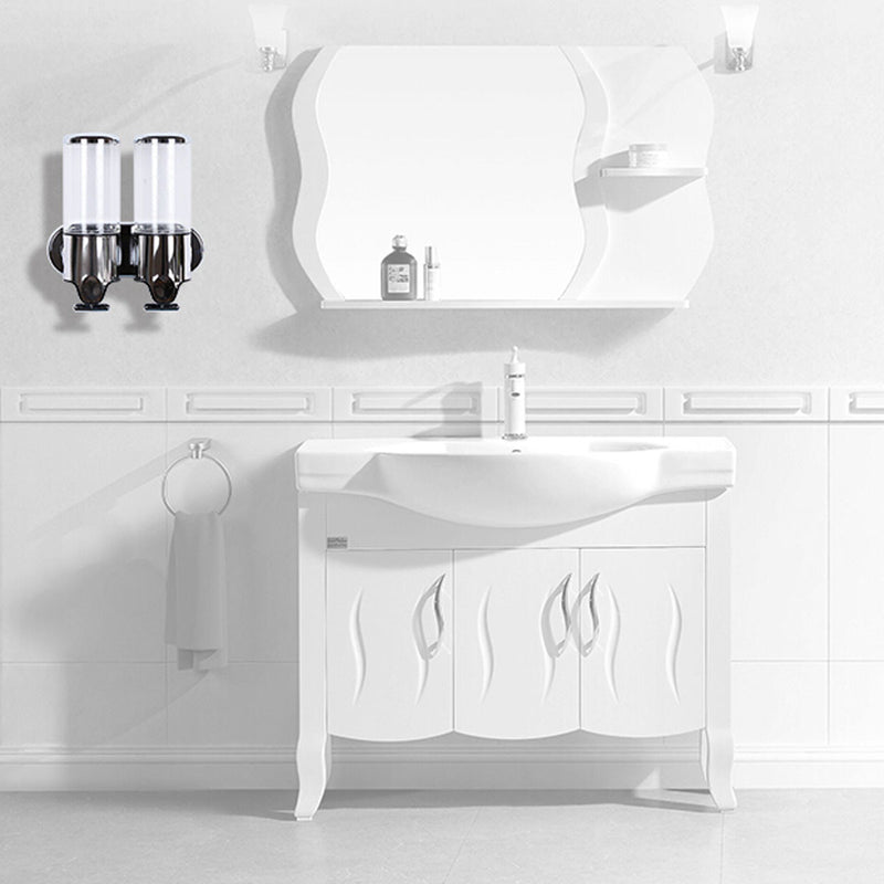 Wall Mounted Bathroom Manually Lotion Shampoo Bottle Dispenser Liquid Soap Squeezer