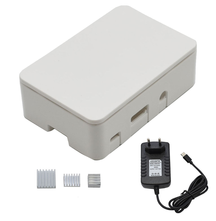 Black/White/Transparent Raspberry Pi ABS Case Enclosure Box V4 With Heat Sink + 5V3A Power Supply EU Plug DIY Kit For Raspberry Pi 4B