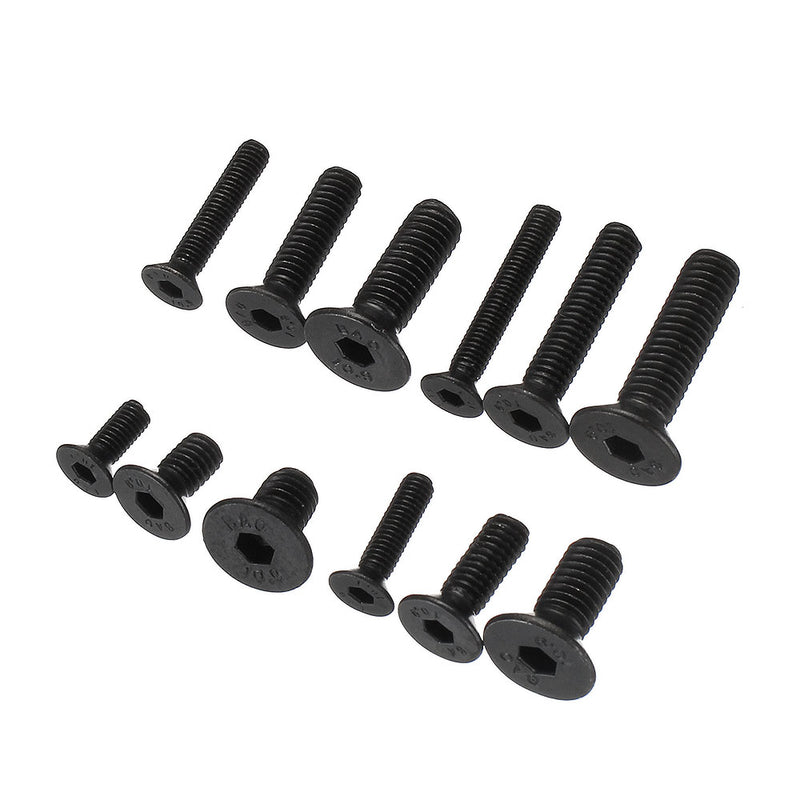 Suleve MXCH7 460Pcs M3 M4 M5 Flat Head Hex Socket Screw Carbon Steel 10.9 Grade Bolt Nut Assortment Kit 8-20mm