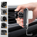 Licheers Metal Glass 10W Qi Wireless Charger Infrared Sensor Auto-clamping Air Vent Car Phone Holder For 4.0 Inch - 6.5 Inch Smart Phone