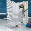 Waterproof Fabric Bathroom Shower Curtain Anti-slip Mat Toilet Cover Set