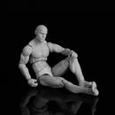 3.75'' PVC Female Male Body Joints Action Figure Gray Flesh Luxury Skin Version
