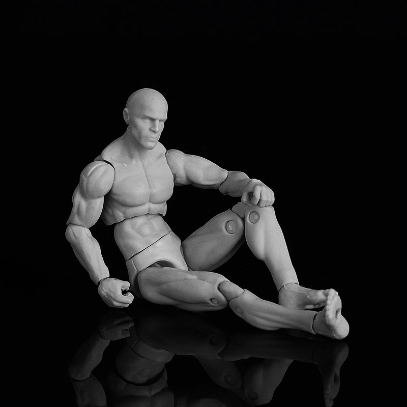 3.75'' PVC Female Male Body Joints Action Figure Gray Flesh Luxury Skin Version