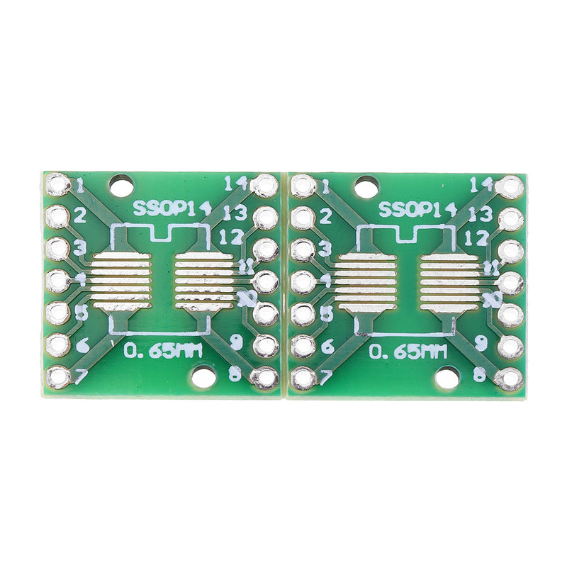20pcs SOP14 SSOP14 TSSOP14 To DIP14 Pinboard SMD To DIP Adapter 0.65mm/1.27mm To 2.54mm DIP Pin Pitch PCB Board