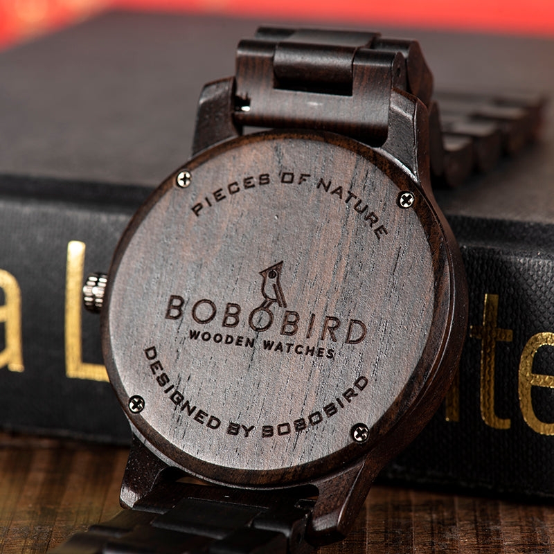 BOBO BIRD R26 Unique Design Men Wrist Watch Wooden Quartz Watch