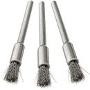 10pcs 3mm Shank Wire Brush Stainless Steel Head Removal Dust Burr Derusting Brush