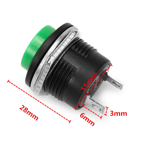 Wendao R13-507 125V 6A 16mm No Lock Self-reset Switch Push Button OFF/ON 10pcs