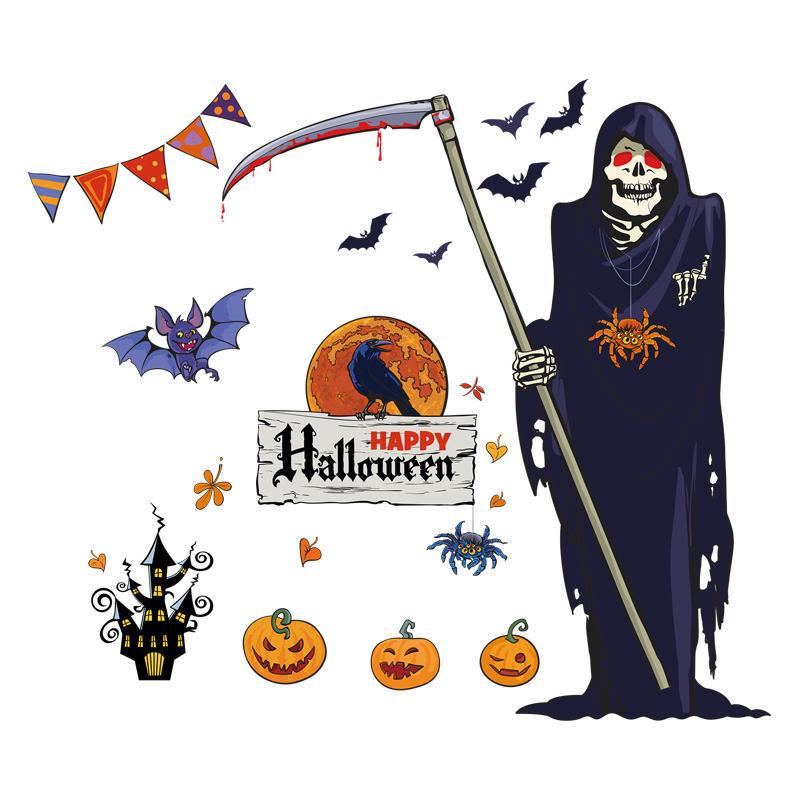 Miico SK9318 Halloween Cartoon Wall Sticker Creative Haloween Party Sticker Room Decoration