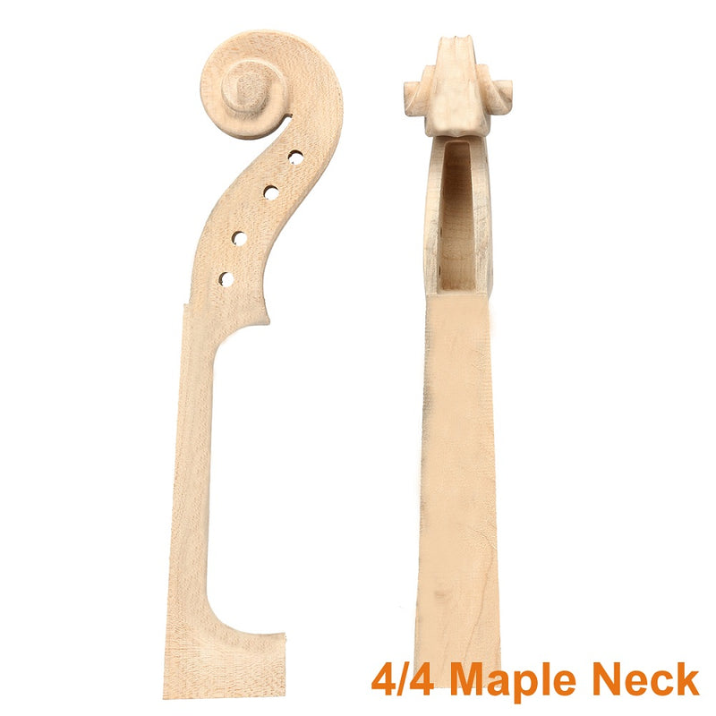 Hand Carved Maple Wood Violin Neck for 4/4 Full Size Violin Parts