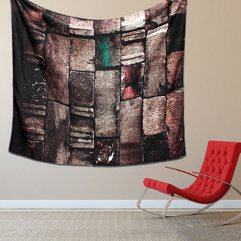 Hanging Tapestry Retro Art 3D Brick Stone Printed Bedroom Home Dorm Wall Decorations