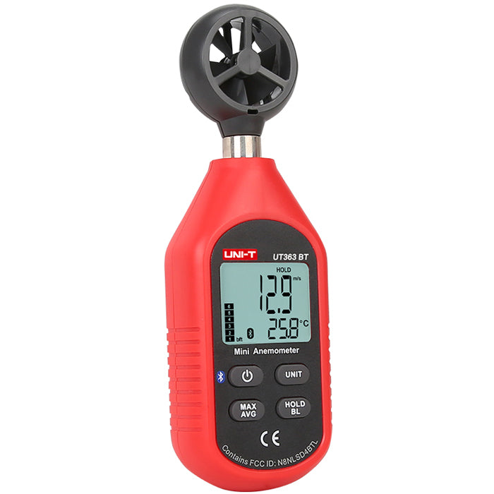 UNI-T UT363BT bluetooth Mini Wind Speed Meter Digital Pocket Size Anemometer Measurement Thermometer