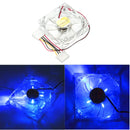 12V 80mm 4 Pin Blue LED Light Neon PC Computer Case Cooling Fan